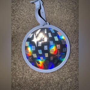 Blue Disco Ball Suitcase Tag - Holographic Iridescent Finish - Travel Accessory